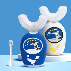 Kids U Shaped Electric Toothbrush, Toothbrush Kids With 3 Modes, Easy Operation Cartoon Astronaut 360-Degree Cleaning IPX7 Waterproof Design For 2-13 Years Kids Astronaut Blue (English Toothbld
