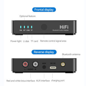 NFC Audio Receiver Adapter Home HIFI Stereo Music Receiver Theater System Stereo Audio Receivers 3.5mm AUX RCA USB Flash Drive TF Player black