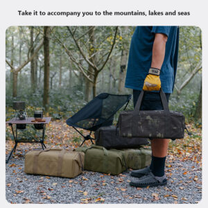 Outdoor Camping Tent Bag Camping Storage Bag Outdoor Utility Tote Bag Camping Cookware Organizer With Built-in Removable Hard PP Divider And Front Storage Bag Strap oasis jungle