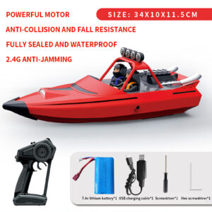 TY725 2.4GHz RC Boat Turbojet Pump High-Speed Remote Control Jet Boat With Low Battery Alarm Function For Boys Birthday Gifts red
