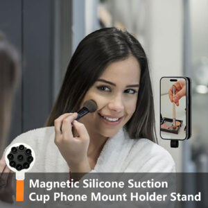 Magnetic Cell Phone Holder Suction Cup Phone Wall/Mirror Mount Universal Cell Phone Stand For All Mobile Phones black