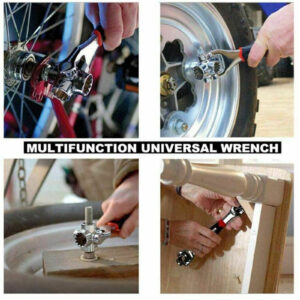 Dog Bone Wrench Multi Wrench 360 Degree Rotation 52 In 1 Multi-purpose Flat Head Bolt Chromium Vanadium Alloy Steel Universal Wrench For Car Repair 52-in-1 wrench with handle