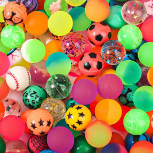 Colorful Bouncy Balls Portable Rubber High Bouncing Balls Party Favor For Kids Prizes Birthdays Gifts 10 large pattern balls Diameter 42mm