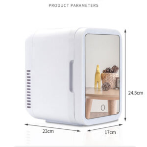 4L Mini Skincare Fridge With LED Light Mirror, Cooler And Warmer For Refrigerating Make Up, Skin Care And Food, Portable Mini Fridge For Bedroom, Office And Car 4L for car and home