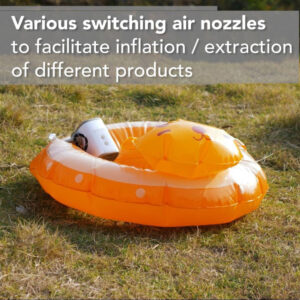 Mini Air Pump With Light, Portable Quick Inflate/Deflate Electric Air Pump , 3600mAh Rechargeable Inflator For Air Mattress Swimming Ring Floats Vacuum Storage Bag Khaki