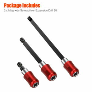 Drill Screw Adapter, 3Pcs 1/4 Inch Hex Magnetic Screwdriver Holder With 3 Different Sizes Extension Bracket, Universal 1/4  Inchquick Change Hexagonal Handle 60-150MM 3-piece set