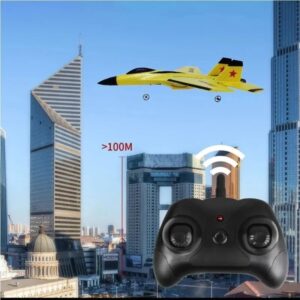 FX820 2.4G Remote Control Glider SU35 Fighter USB Rechargeable Foam RC Airplane Model Birthday Gifts For Kids yellow