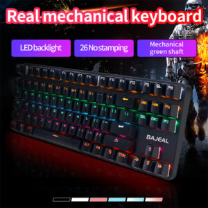 K100 Portable Gaming Keyboard with Color Backlit Keyboard 87 Keys Ultra Silence Keyboard