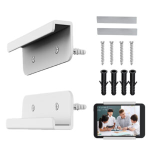 Universal Wall Mounted Tablet Stand Holder Wall Mount Bracket Stabilizer Kitchen Tablet Holder For All Tablet Phones White