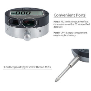 Electronic Digital Dial Indicator Gauge, 0-1 Inch/25.4 Mm Inch/Metric Conversion High Resolution 0.0005''/0.01mm Digital Probe Indicator Dial Test Gauge Dial indicator 0-12.7mm