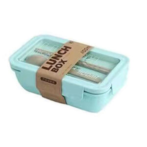 Bento Box For Office Leak Proof Sealed Lunch Dinner Containers Reusable Lunch Box With Compartments Microwave Safe (Chopsticks And Spoon Included) green Rectangular 1100ML