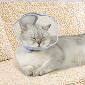 Cat Cone Collar Soft, Soft Cat Collar With Adjustable Drawstring, Lightweight, Soft, Comfortable Small Dog Cone Collar For Cats Stop Licking And Scratching Lavender purple + Clear pvc M