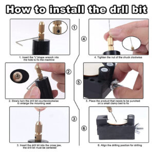 Electric Hand Drill Tools Set, Mini Electric Drill With Usb Cable, Round Drill Body, Wrench, 10 Twist Drill Bits, 100 Eye Screws, 11000rpm Idle Speed Jewelry Drill Set Set six