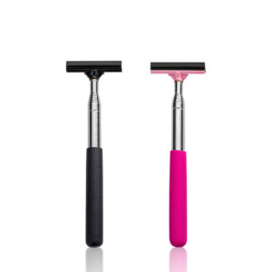 Car Rearview Mirror Wiper, Retractable Side Rear View Mirror Squeegee, Wing Mirror Wiper Cleaner, Portable Cleaning Tool For SUV Truck RV All Vehicles pink
