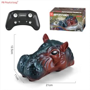 2.4GHz Hippo RC Boat Double Propeller Simulation Hippopotamus Remote Control Boat Model Toy Gifts For Boys Girls AC208-A