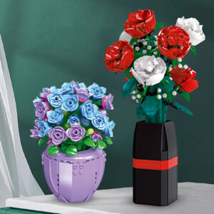 Potted Flower Building Blocks Plant Bouquet Assemble Building Bricks Tabletop Ornaments Decoration For Kids Birthday Gifts 92364 as shown