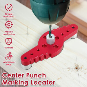 Self Centering Dowel Jig Kit With Scriber Straight Holes Wood Panel Hole Puncher Locator Professional Woodworking Joints Tool 6mm 8mm 10mm Drilling Doweling Guide Tools 5PC